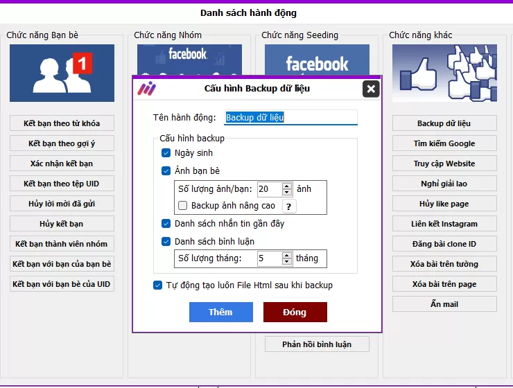 Phần mền max care facebook