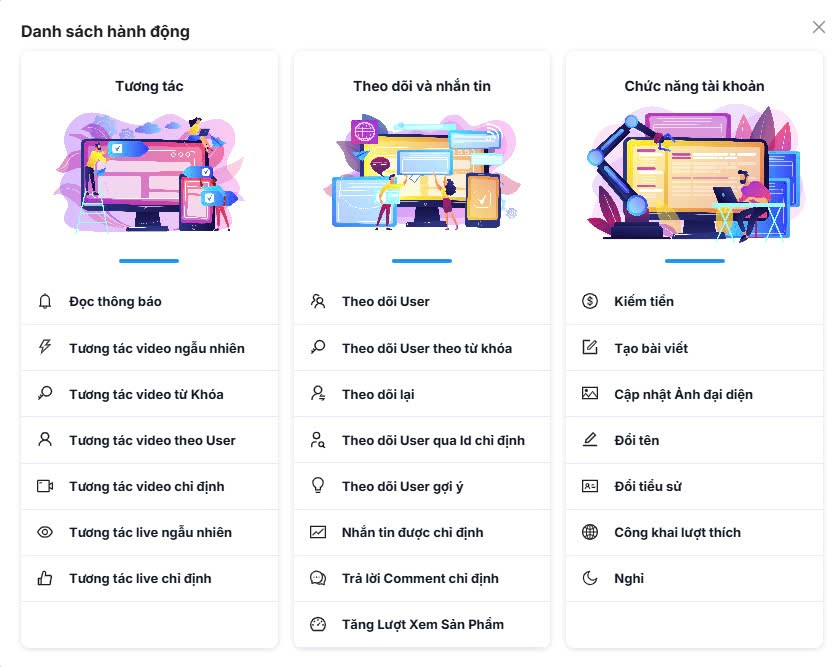 Bảng Tính Năng Cloud Tiktok