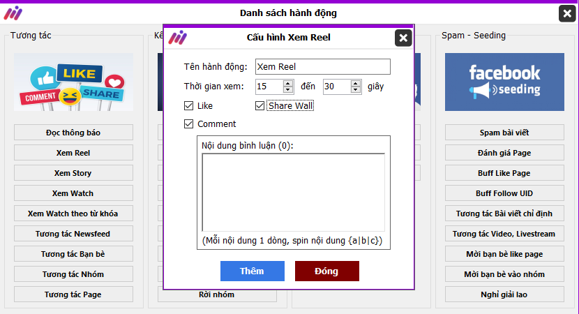 tương tác Reels