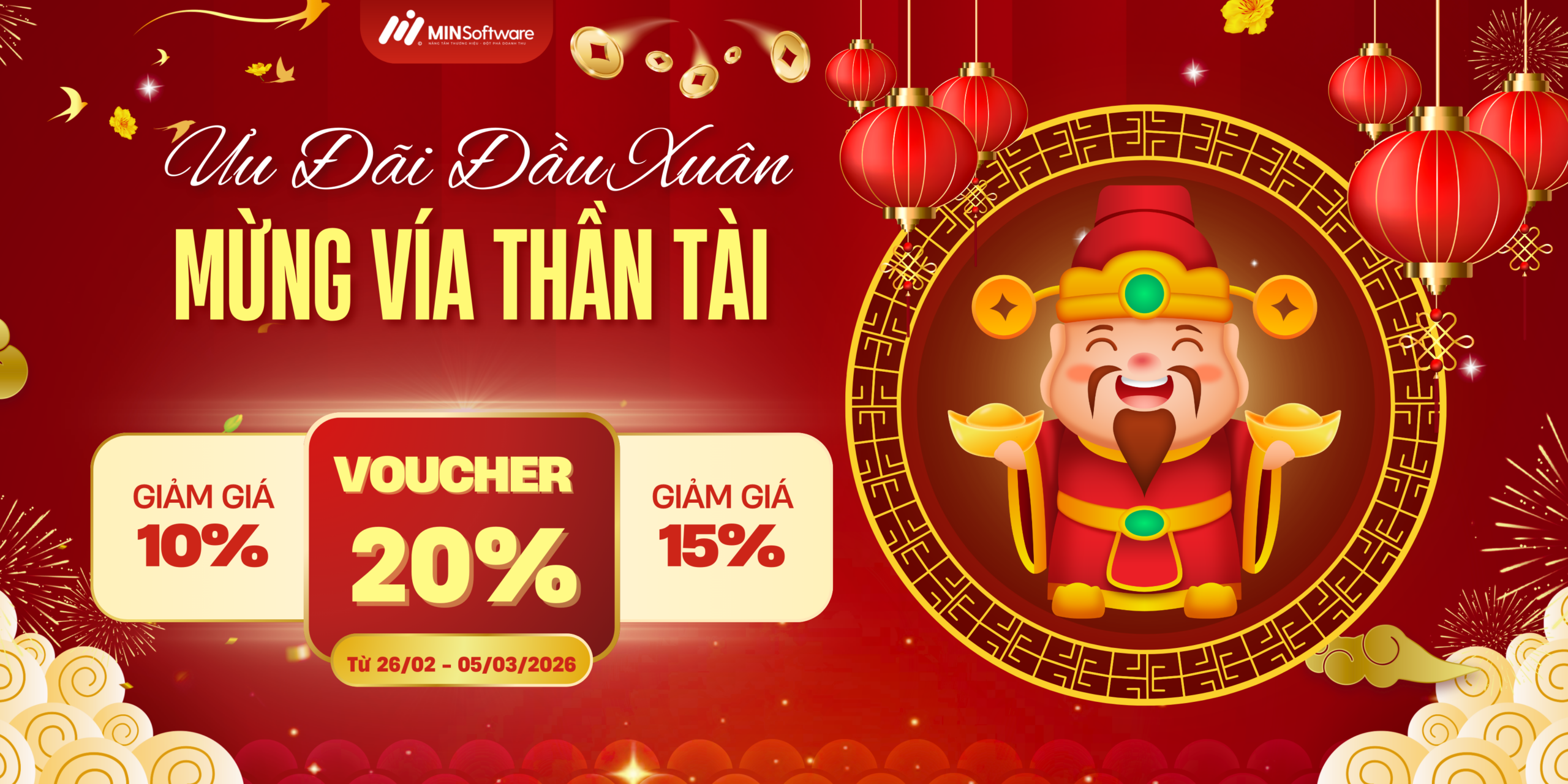 Banner Sale Khuyến Mãi Spa Làm đẹp Thẩm Mỹ Tết Năm Mới Hiện đại Thanh Lịch Đỏ Vàng